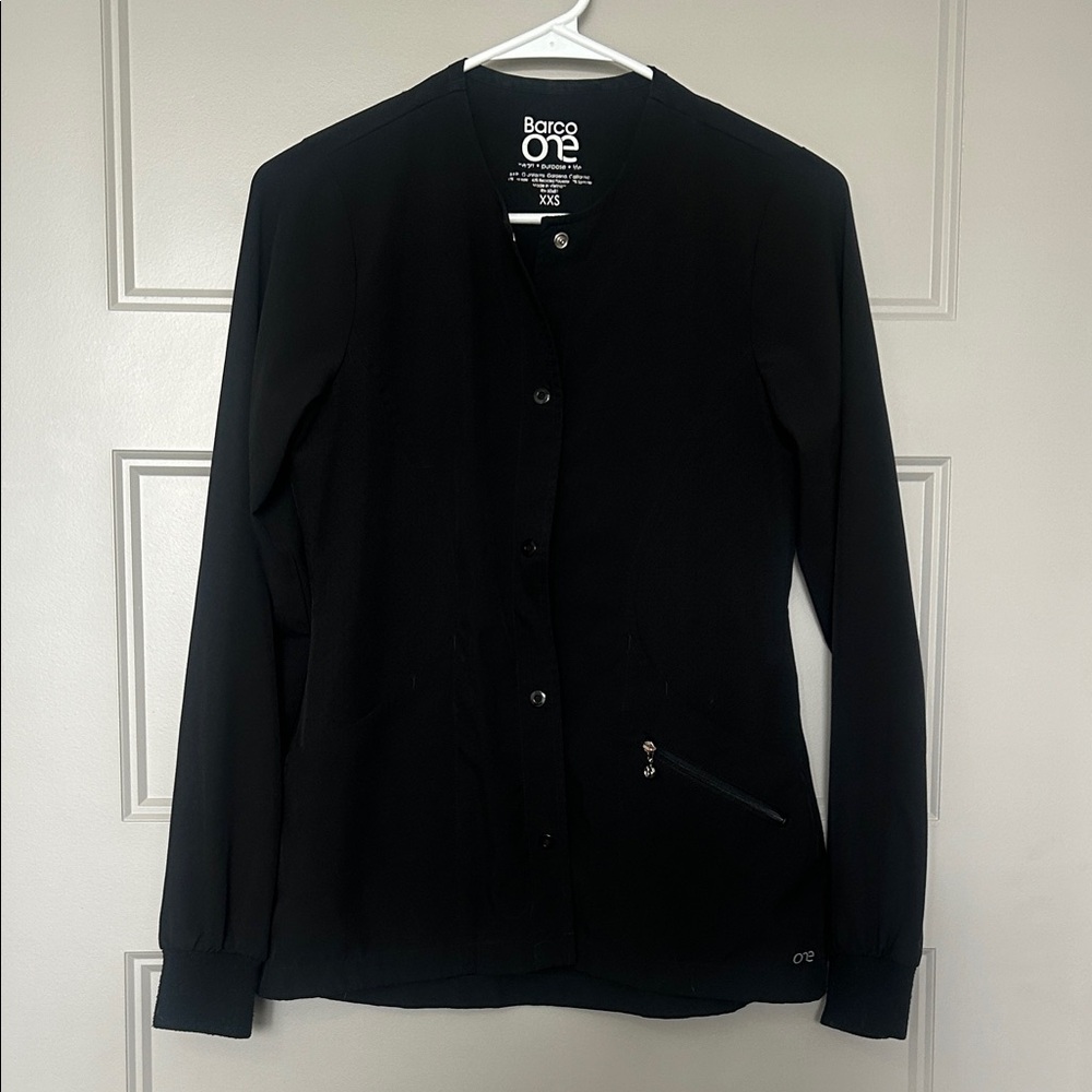 Barco One scrub jacket Black Snap-Front Jacket XXS